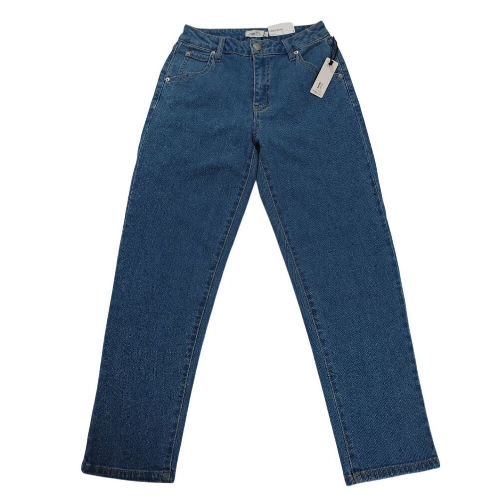 Rue21 Womens High-Rise Mom Jeans Size 2 Blue Denim Cotton Blend. NWT.